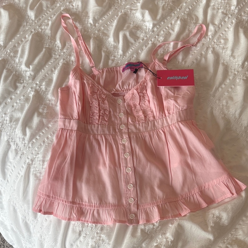 Pink Button-Up Edikted Top